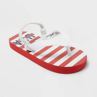 Sandalias tipo flip flop Cat & Jack Toddler Adrian Americana USA, rojo/blanco/azul, talla S 5/6