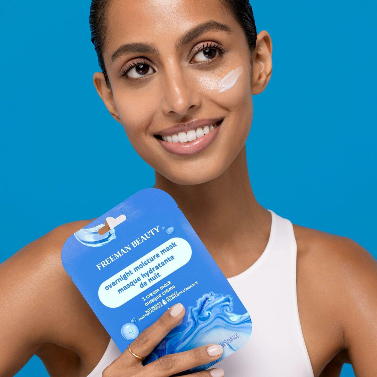 Set de 4 mascarillas hidratantes Freeman para rostro y contorno de ojos, hidrogel, vegano
