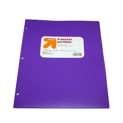 Carpeta de plástico de 2 bolsillos up & up, morada, 11.38x9.38 pulgadas
