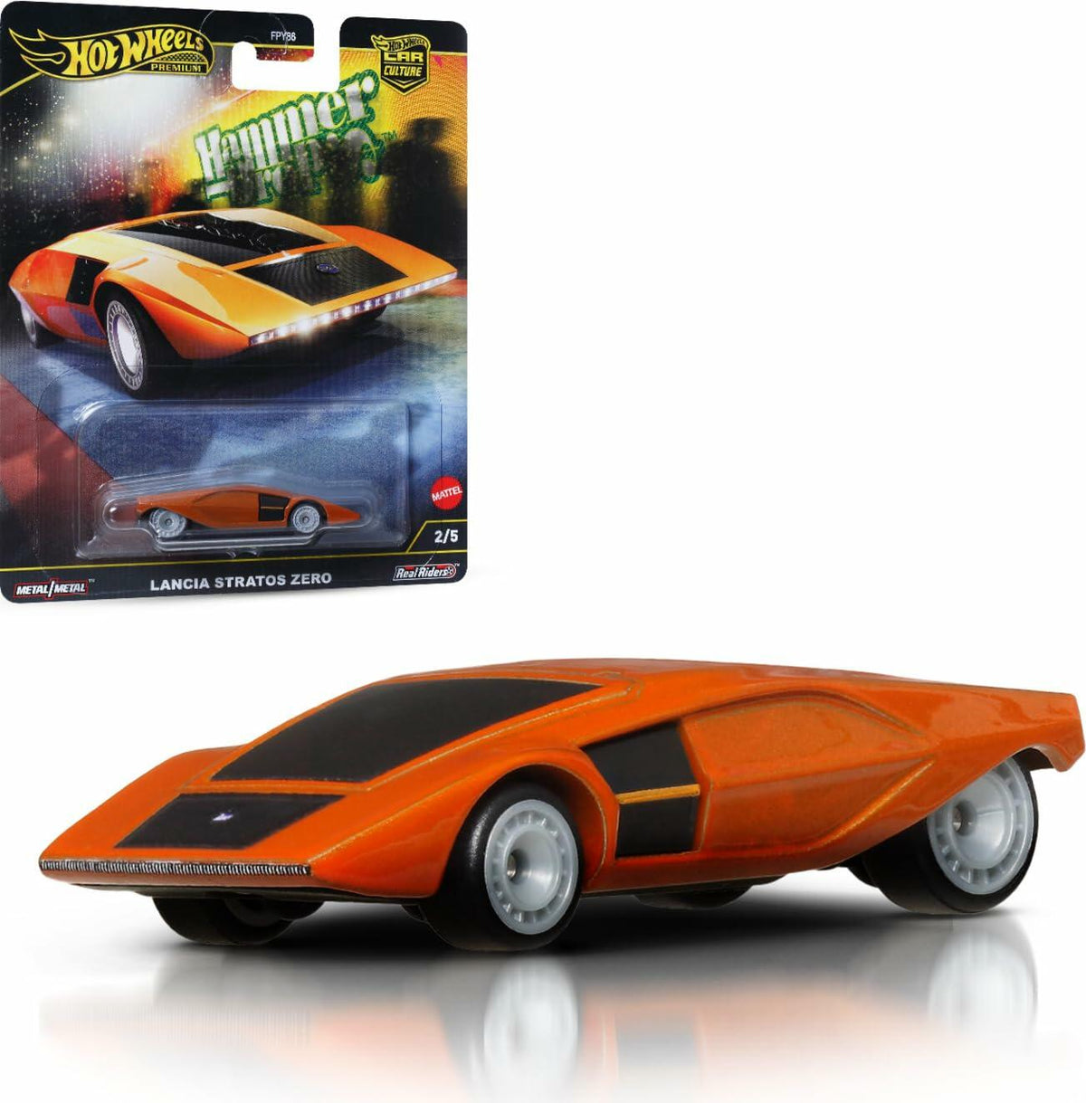 Hot Wheels Premium Car Culture Lancia Stratos Zero 1:64 a escala multicolor