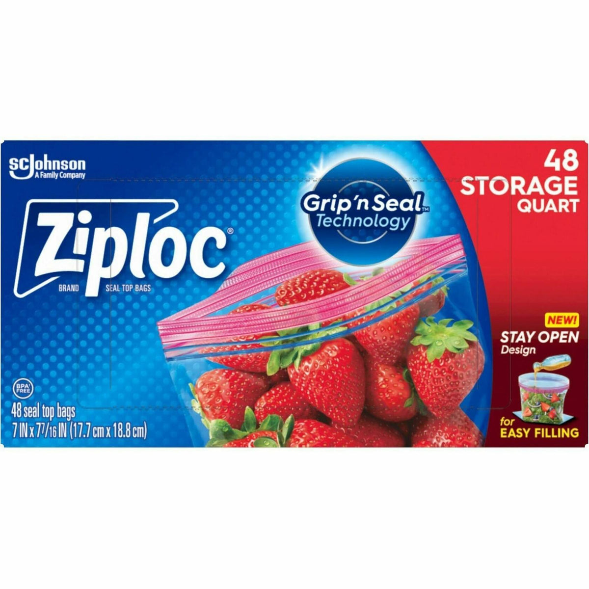 Bolsas de almacenamiento Ziploc con cierre doble, plástico transparente, 0.6 lb, tamaño 2.5