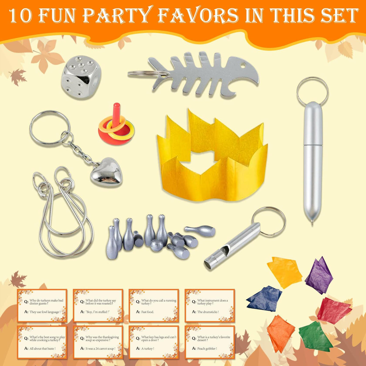Siawoy, paquete de 8 recuerdos de fiesta de otoño y Acción de Gracias, sombreros de pavo y calabaza, premios