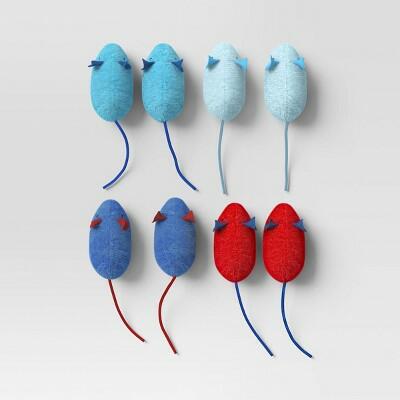Set de 8 juguetes de peluche para gato Americana Little Mice multicolor de Sun Squad