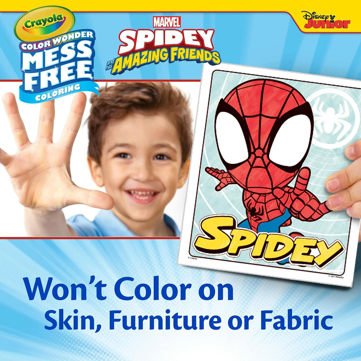 Set de colorear Crayola Spiderman Color Wonder, 18 páginas sin manchas para niños