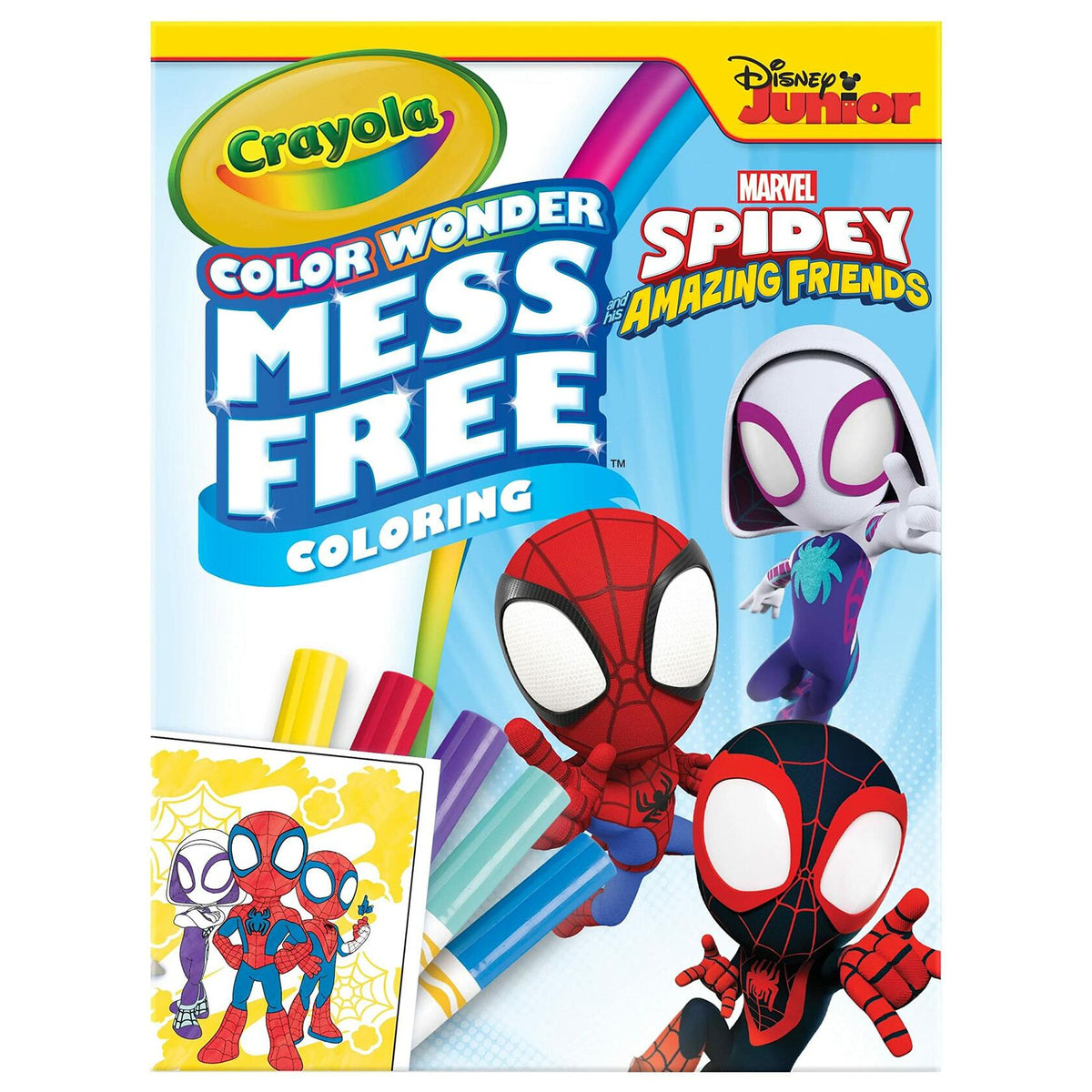 Set de colorear Crayola Spiderman Color Wonder, 18 páginas sin manchas para niños