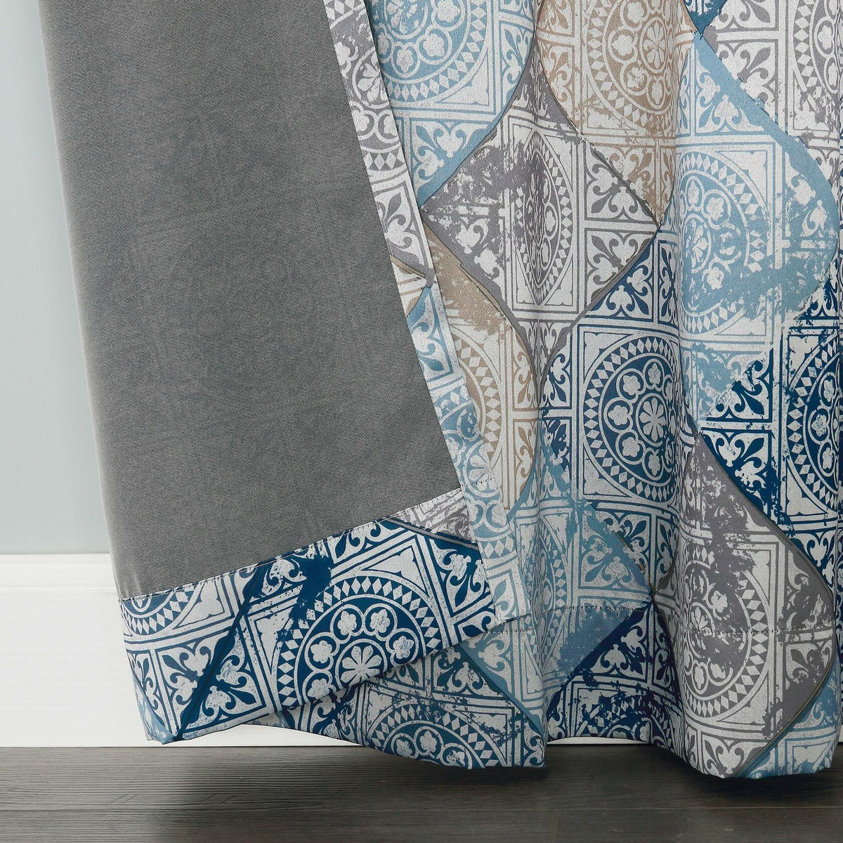 Sun Zero Reardon Global Medallion Efficient Grommet Curtain Panel 54x84 Indigo