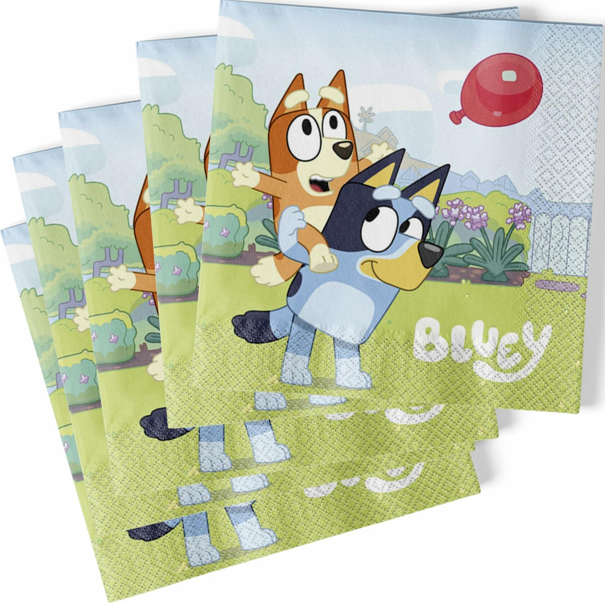 Servilletas de fiesta de Bluey únicas, 6.5 pulgadas, paquete de 16, papel multicolor