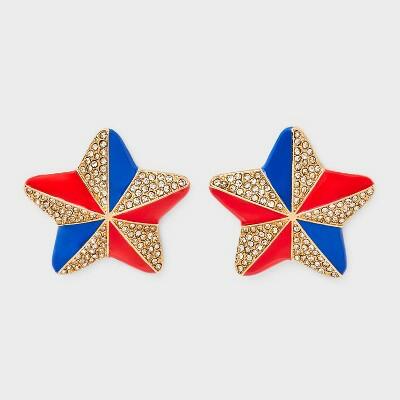 Pendientes decorativos American Beauty de SUGARFIX by BaubleBar en rojo, azul y multicolor