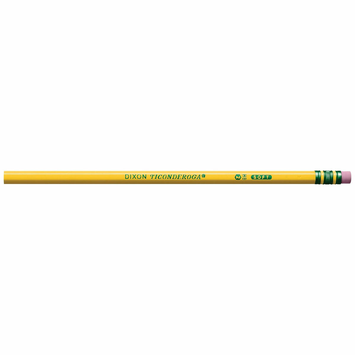 Lápices de madera Ticonderoga, sin punta, 2 HB, amarillo suave, paquete de 12