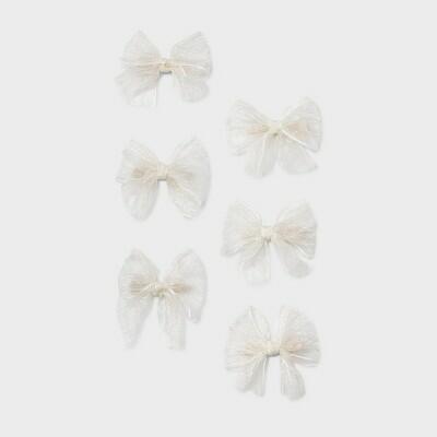 Set de 6 pinzas para el cabello con lazo transparente Wild Fable, color blanco marfil