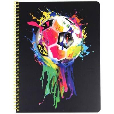 Cuaderno de espiral de rayas anchas Top Flight Cool Drip Soccer, multicolor