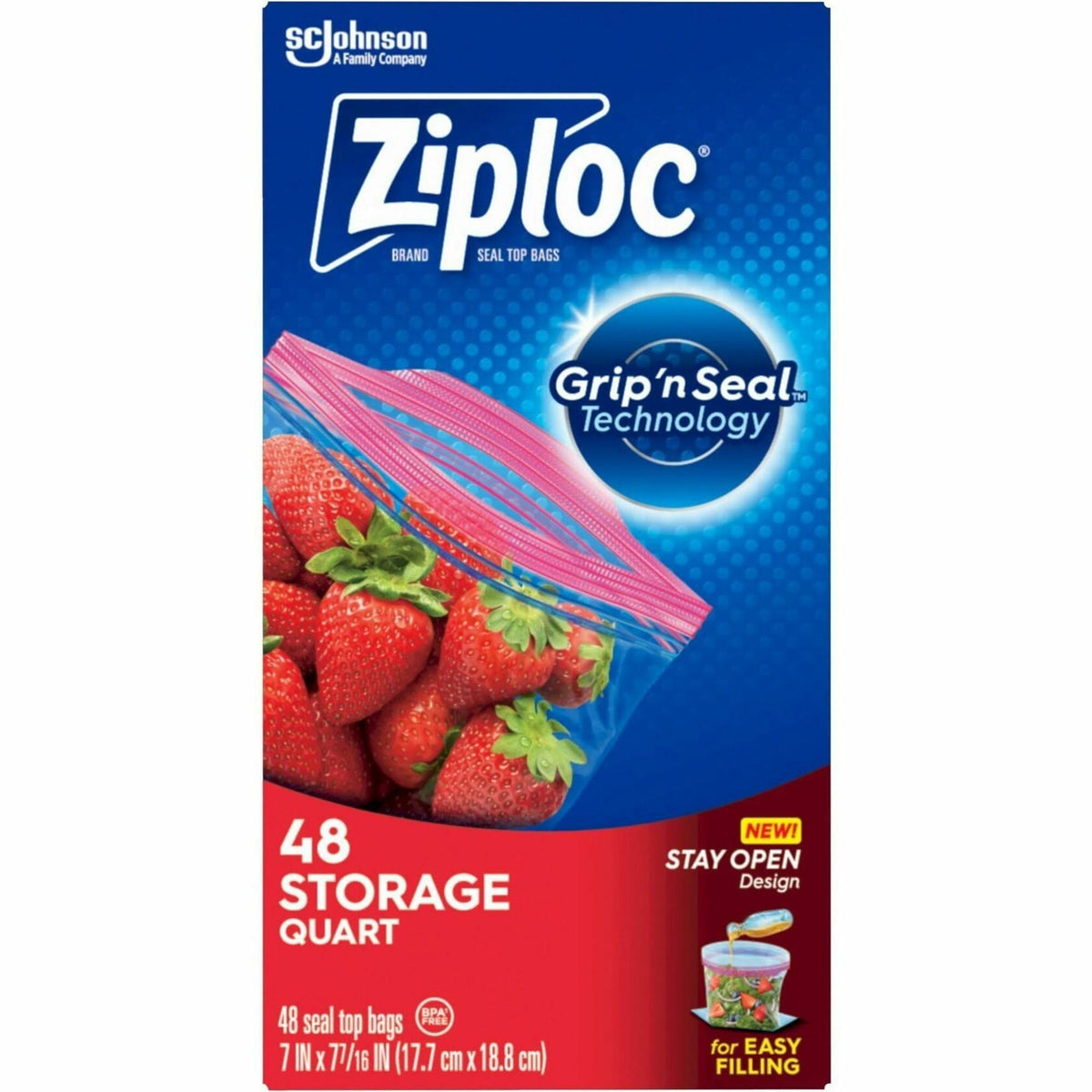 Bolsas de almacenamiento Ziploc con cierre doble, plástico transparente, 0.6 lb, tamaño 2.5
