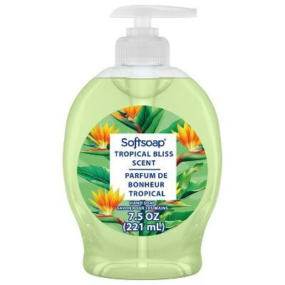 Jabón líquido para manos Softsoap, aroma Tropical Bliss, verde, 7.5 fl oz