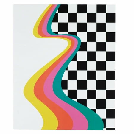 Carpeta de papel Continental Good Times de 2 bolsillos con diseño de ondas a cuadros, material escolar