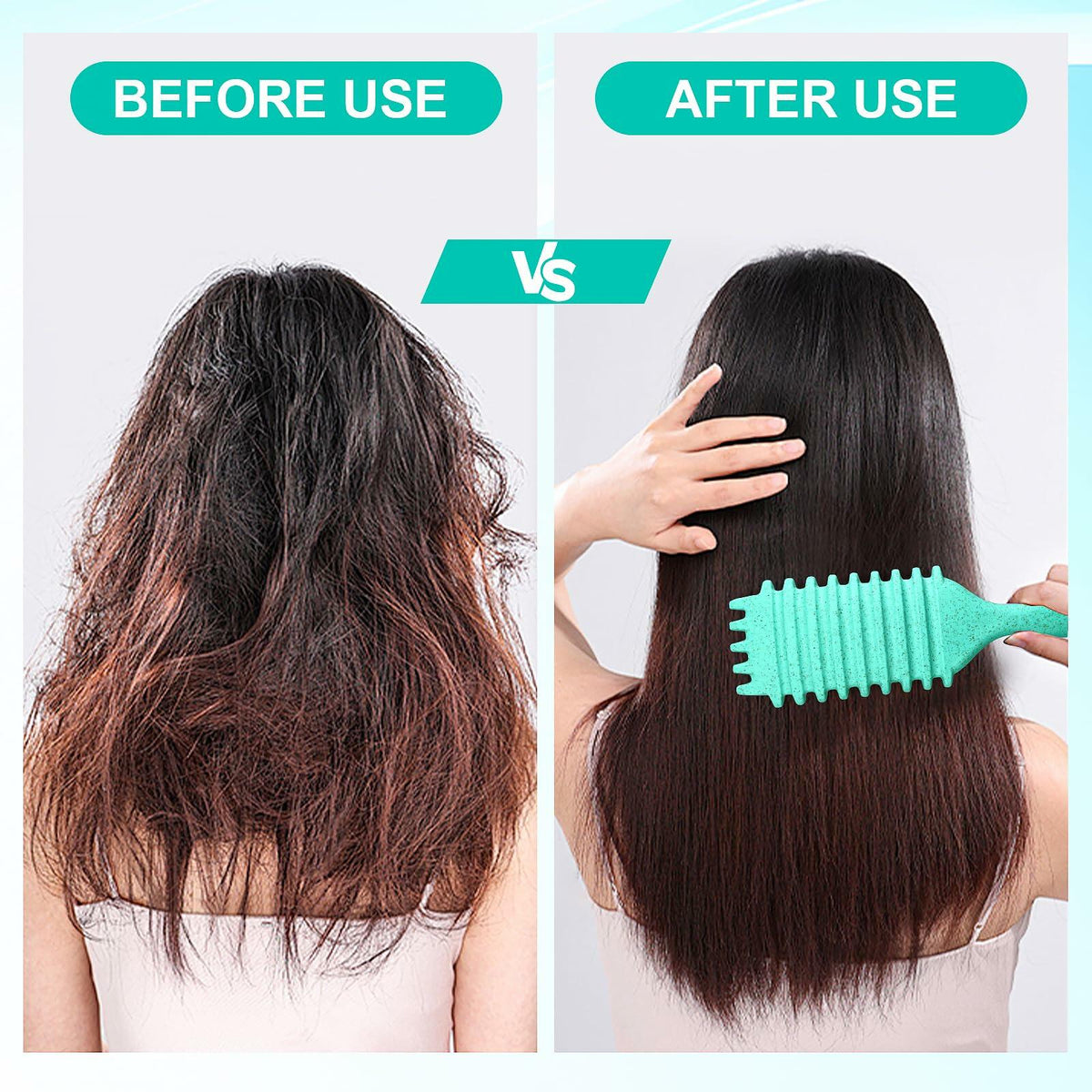 [Como nuevo] Cepillo Candy Brush para definir rizos con cerdas de jabalí, verde