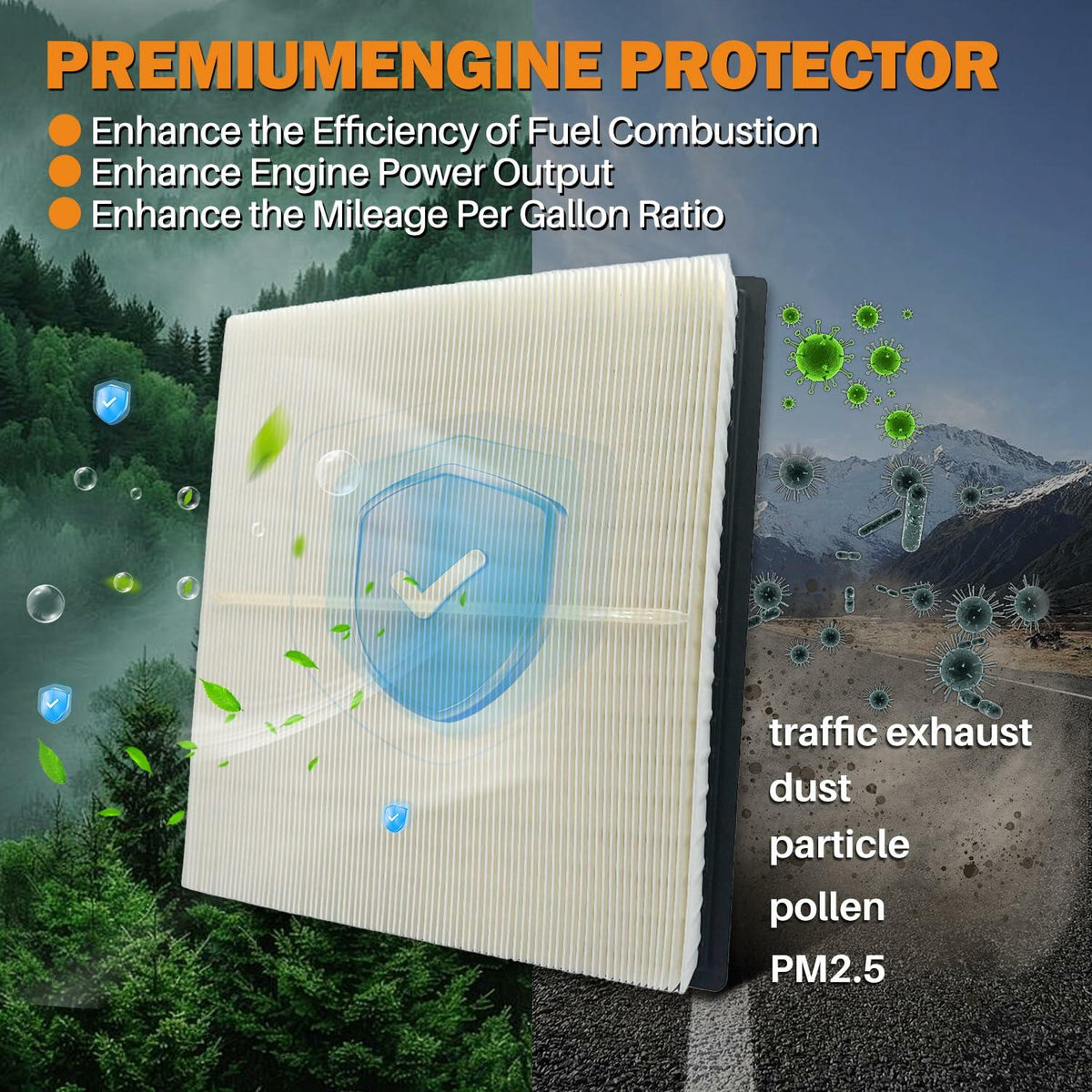 Filtro de aire del motor Treeligo CA11895 para Tacoma, Tundra y Sequoia 2016-2023