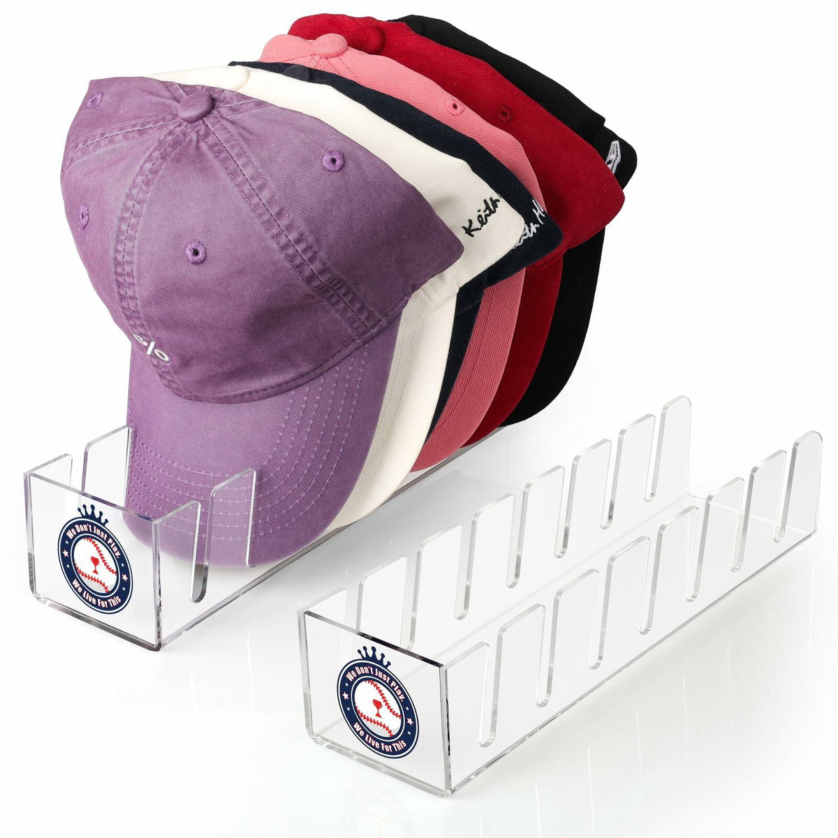 Organizador de gorras de béisbol de acrílico Donkiyana, capacidad para 14 gorras, 2 piezas, transparente
