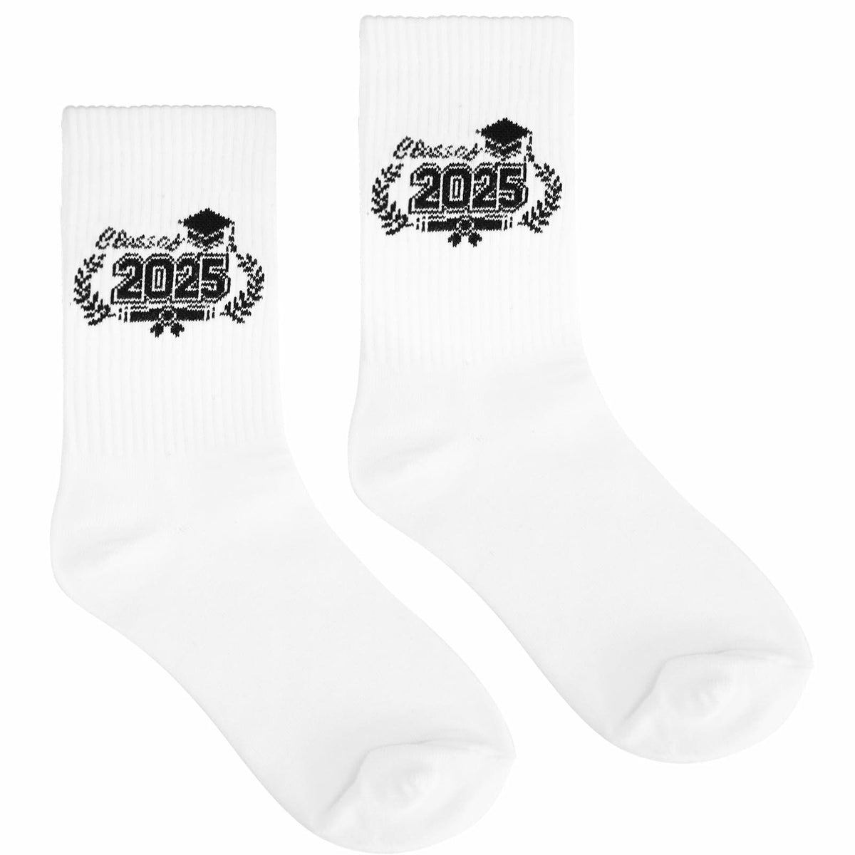 Calcetines de graduación unisex Cyntan, algodón clásico, blanco, talla única