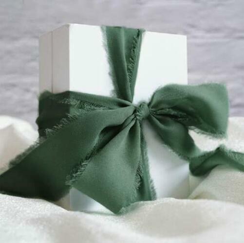 Cinta de seda de gasa para Navidad SIMISI RIBBON, 1.5'' x 5 yardas, 4 rollos, verde y rojo