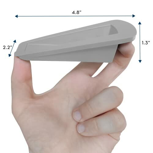 S&T INC. Tope de puerta de goma resistente gris 12,2x5,6x3,3 cm paquete de 4