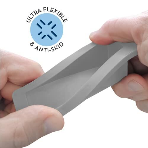 S&T INC. Tope de puerta de goma resistente gris 12,2x5,6x3,3 cm paquete de 4