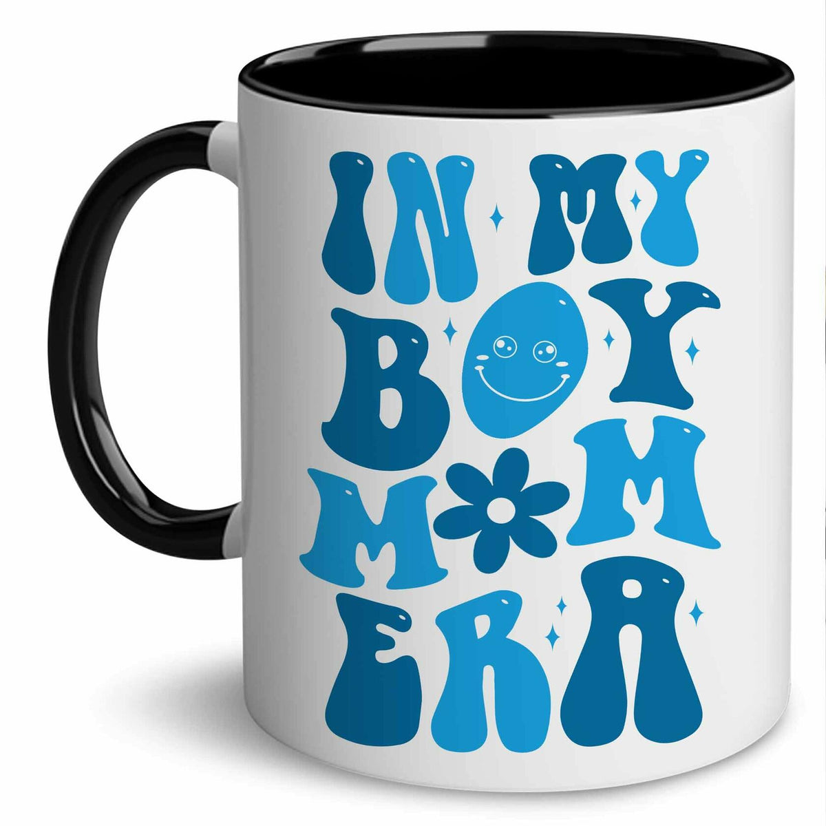 [Como nuevo] Taza de café CHIMCHICHCHOE Boy Mom Era, detalles multicolor, cerámica, 11 oz
