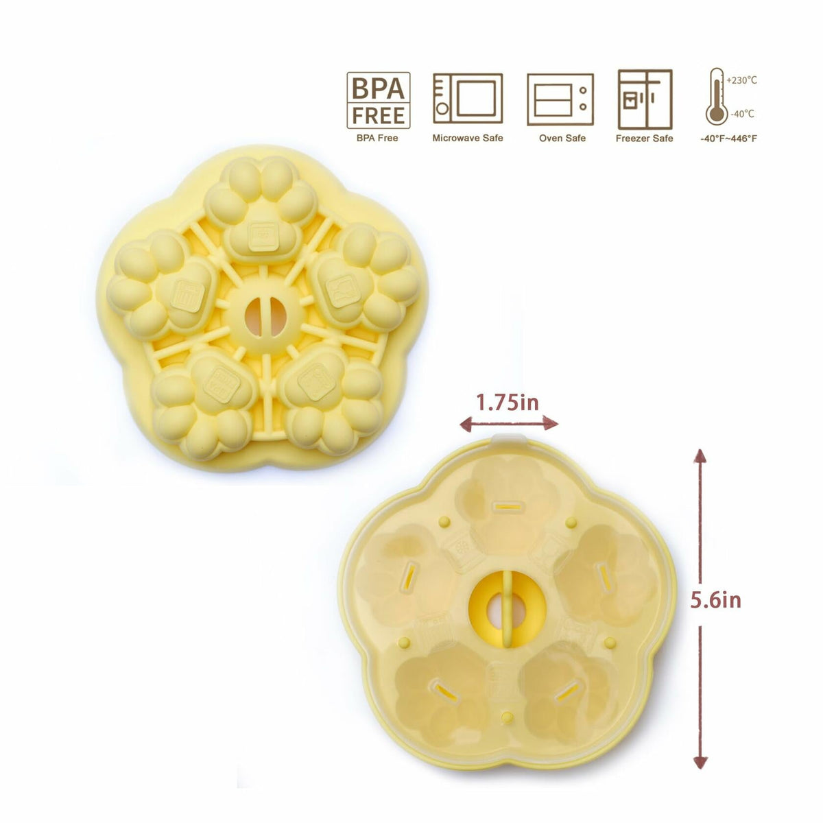 Pack de 2 moldes de silicona genéricos para hornear, pata amarilla y zoológico verde, pequeña herramienta para manualidades