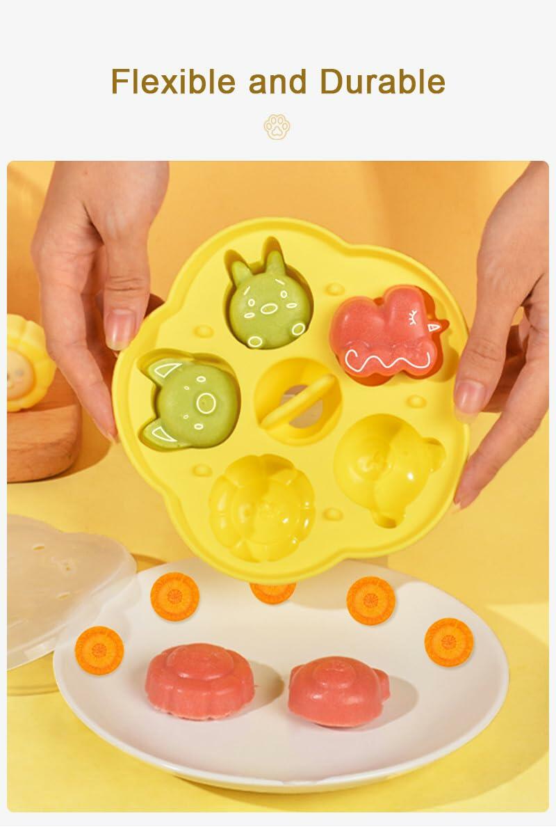 Pack de 2 moldes de silicona genéricos para hornear, pata amarilla y zoológico verde, pequeña herramienta para manualidades