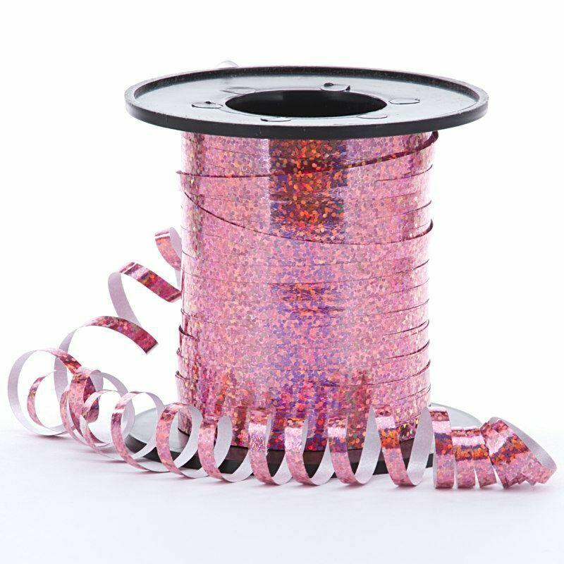 Cinta para rizar con brillantina rosa CEOWOIUN, metálica, 4 unidades, 2 pulgadas y 3/8 de pulgada x 10 yardas