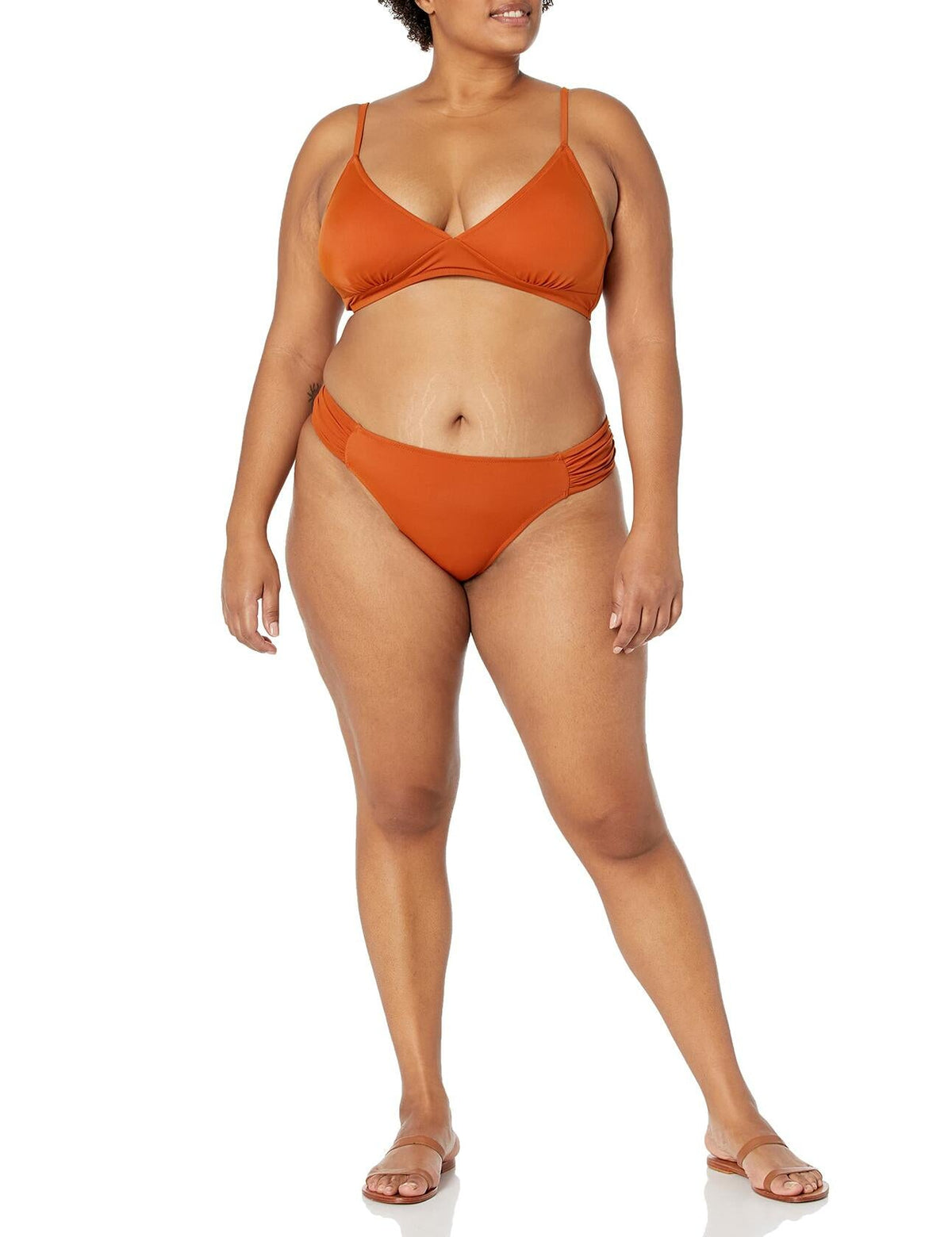 Parte superior de bikini clásica para mujer Amazon Essentials, terracota, talla XX-Large
