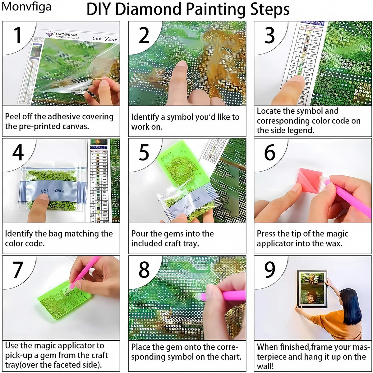 Kit de pintura de arte con diamantes 5D Gblkbhl, perforación completa, dibujo animado, decoración de pared de 12x16