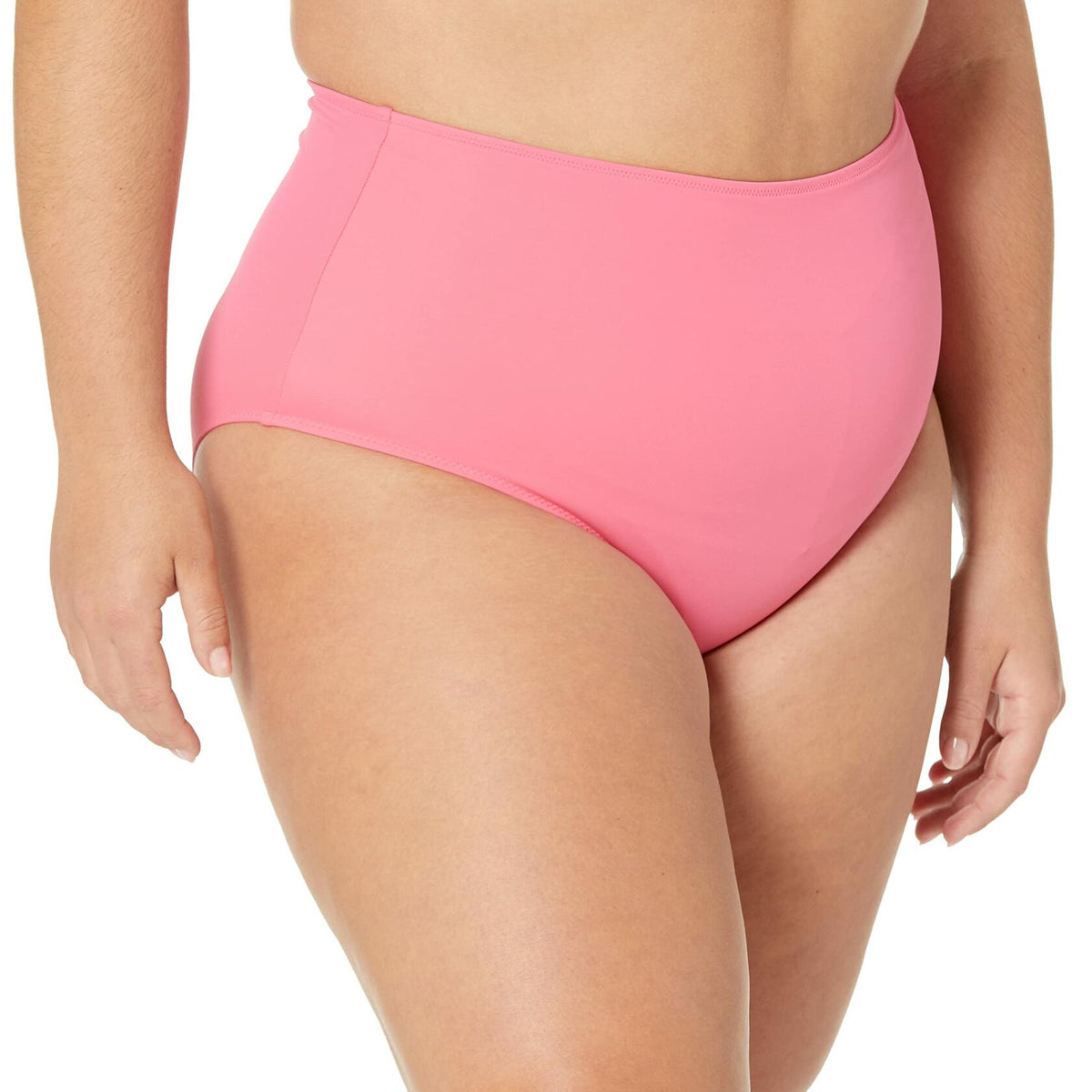 Parte inferior de bikini de tiro alto para mujer Amazon Essentials, rosa fuerte, talla S