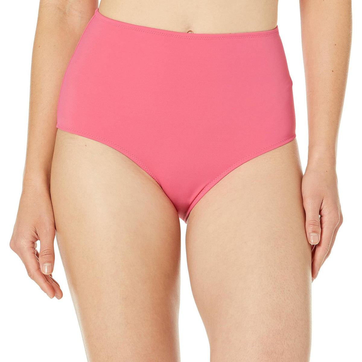 Parte inferior de bikini de tiro alto para mujer Amazon Essentials, rosa fuerte, talla S