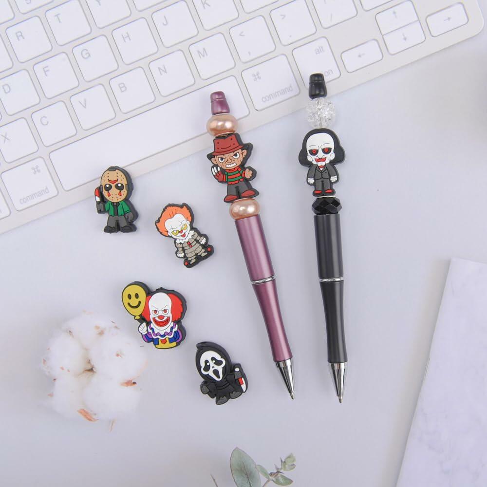 Kit de manualidades de 6 cuentas de calavera de silicona para Halloween Acbeaded, multicolor, acrílico