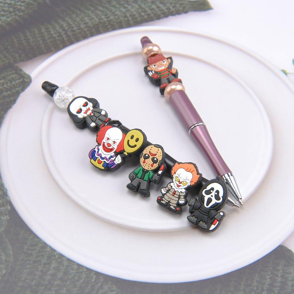 Kit de manualidades de 6 cuentas de calavera de silicona para Halloween Acbeaded, multicolor, acrílico