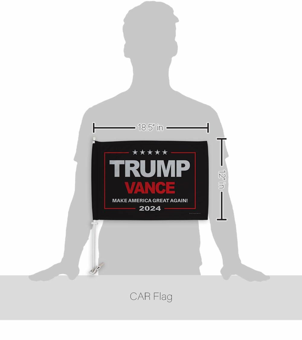Kit de soporte para ventana con bandera para coche, colección de adornos Trump Vance 2024, EE. UU.