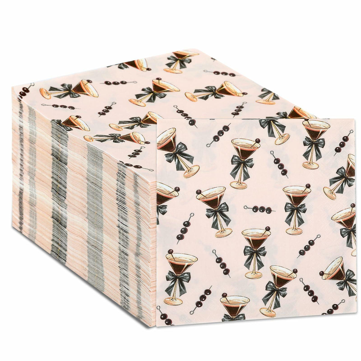 Servilletas para Espresso Martini CHUNNIN, 50 unidades, papel desechable color marrón y rosa para fiestas