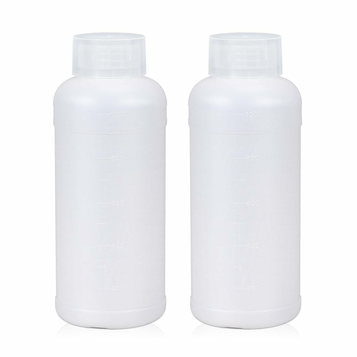 ASEVAT Botella de reactivo de plástico HDPE de 33.8 oz, boca ancha con tapa de rosca, 2 piezas