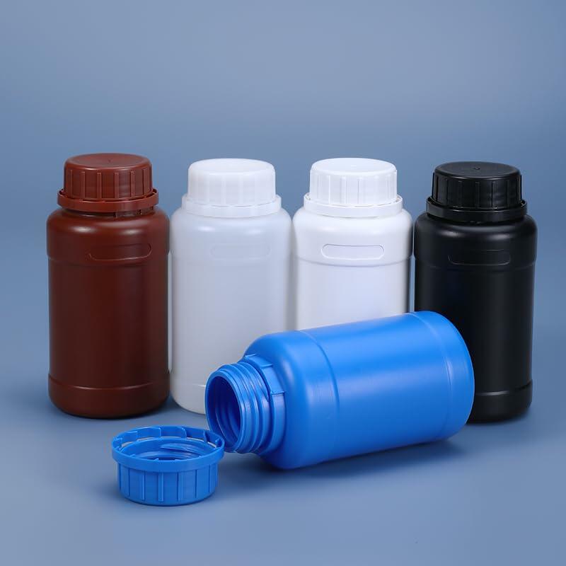 ASEVAT Botella de reactivo de plástico HDPE de 33.8 oz, boca ancha con tapa de rosca, 2 piezas