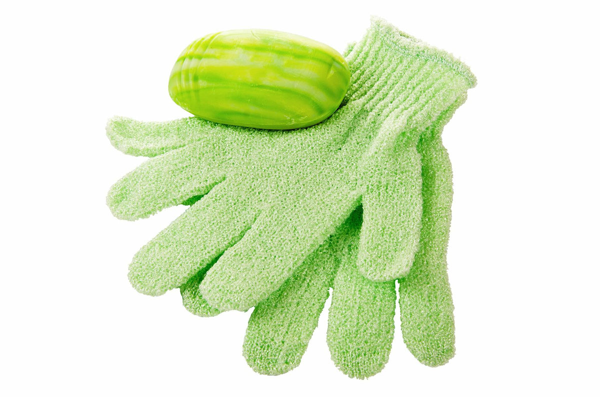 Linda Exfoliating Bath Gloves Multicolor 4 Pair Pack