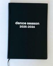 Planificador de temporada de danza 2025-2026, organizador mensual y semanal A5 Midnight Motion