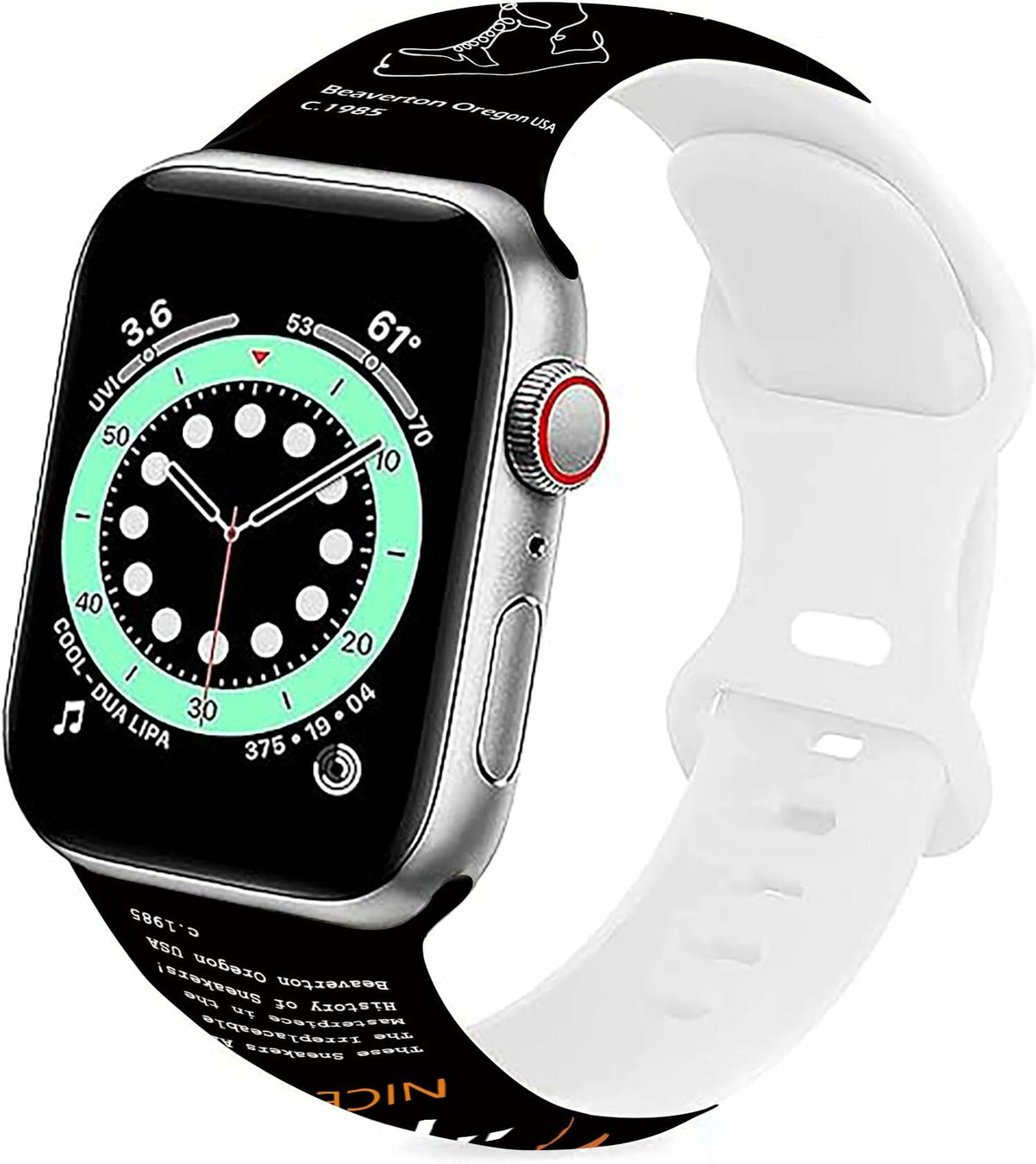 Sports Silicone Watch Bands Black Compatible with iWatch Series 1-9 42mm