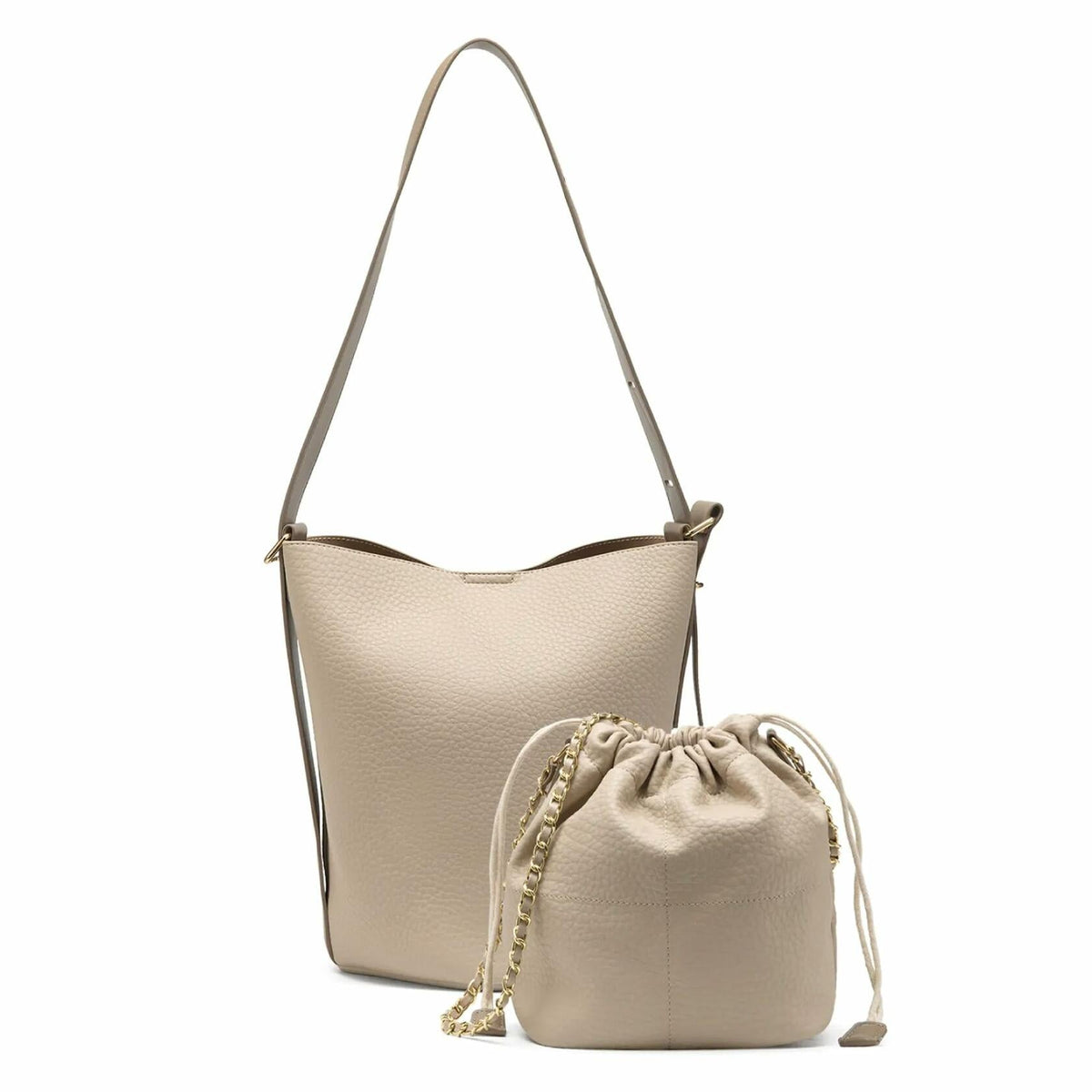 Bolso de mano elegante para mujer con asa superior y correa desmontable, color albaricoque