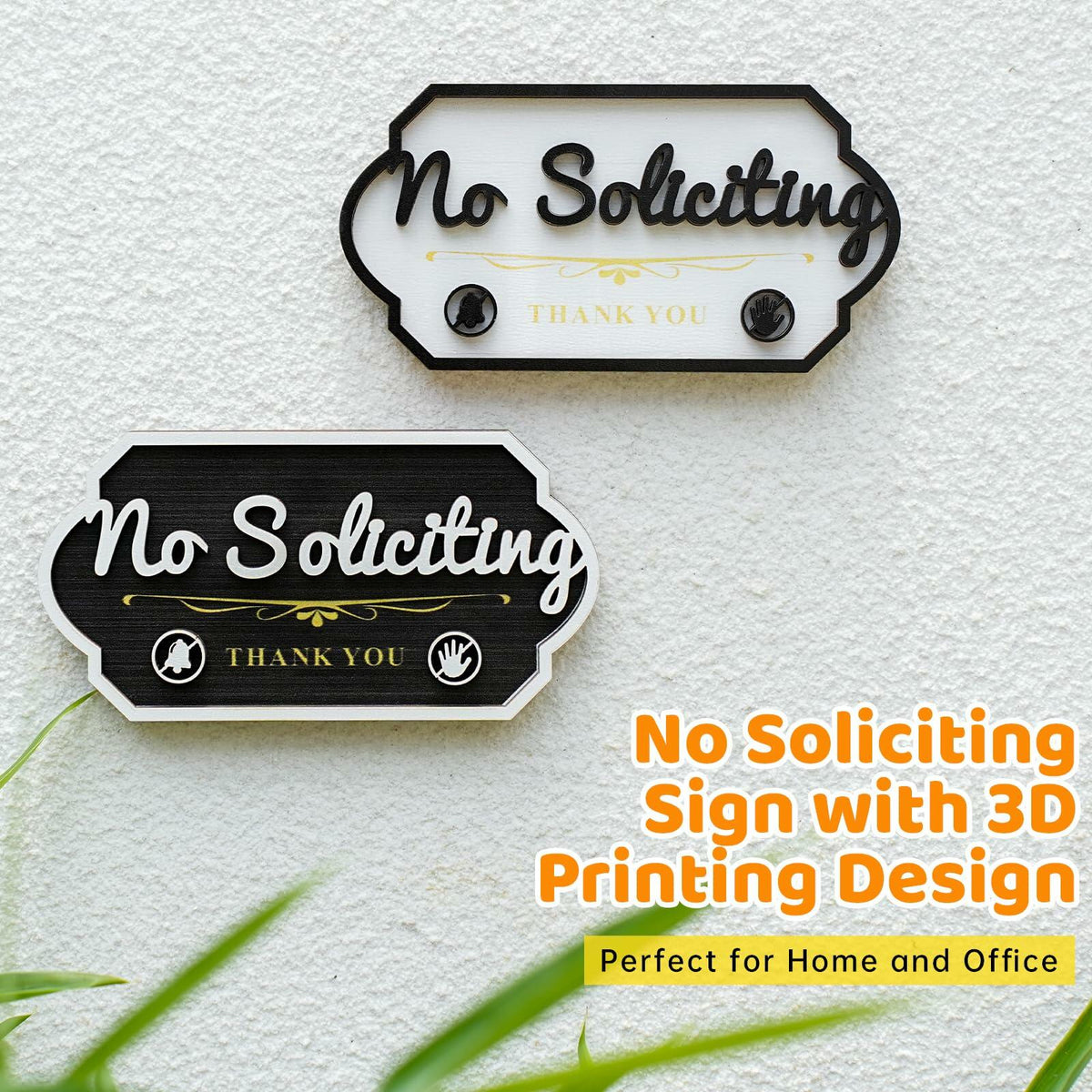 Aurastem - Letrero de madera de 2 piezas para no solicitar, decoración pequeña y divertida para el hogar o negocio