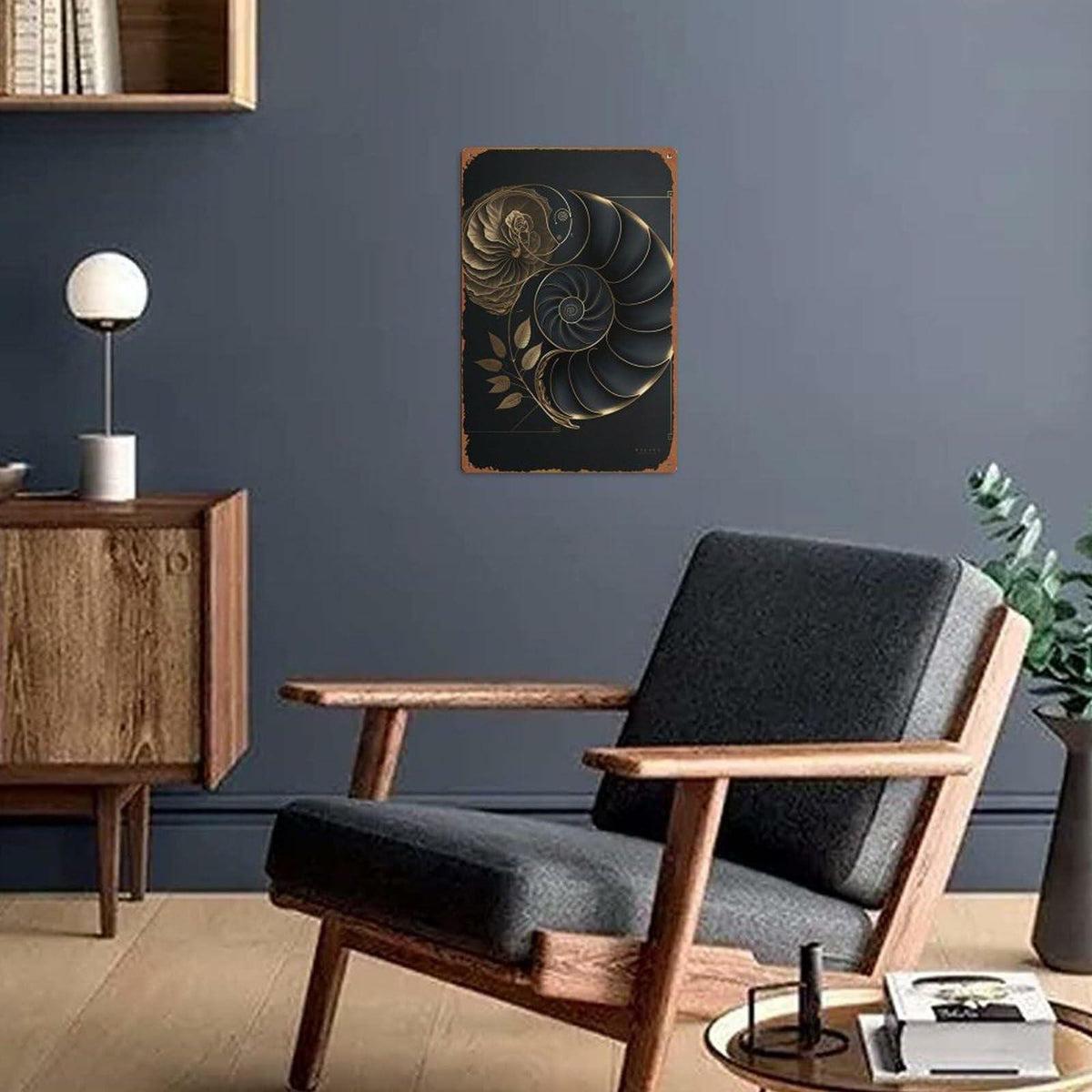 Letrero de metal con la proporción áurea de Fibonacci, 8x12, arte de pared retro, decoración para el hogar
