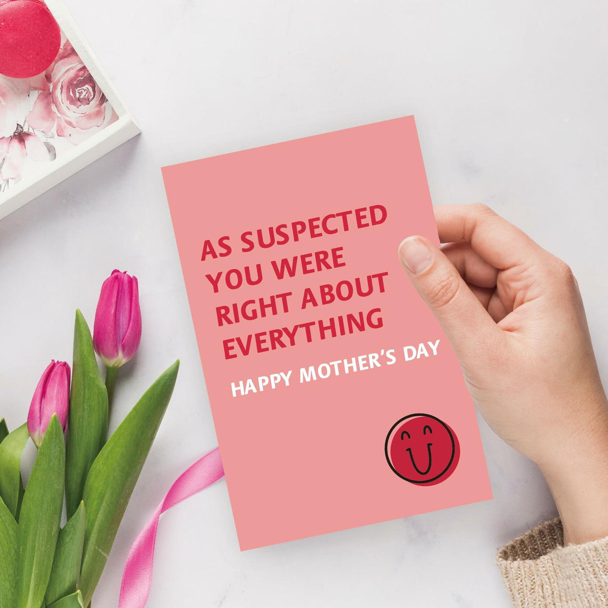Detuca Humor Mother's Day Card for Mom Funny As Suspected 1 Count DTK-74