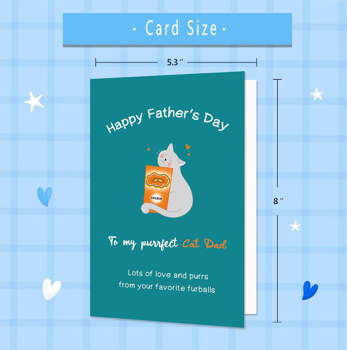 Tarjeta de felicitación para el Día del Padre de IDU, divertida, para un papá amante de los gatos, regalo sincero, color ZN157