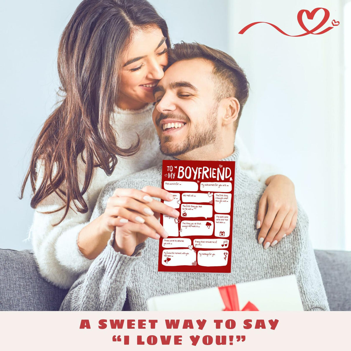 Tarjeta de San Valentín Pawzity para novio, 5.3x8 pulgadas, plegado sencillo con sobre, para él 09