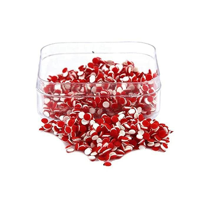 Qtron Velvet Dot Bindi Stickers, joyas adhesivas corporales redondas de color rojo tamaño mediano