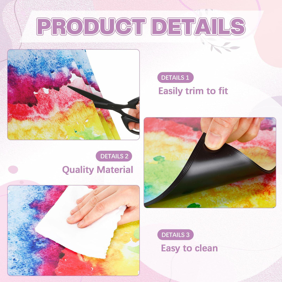 Papel tapiz magnético para casillero Nuanchu, 12x12 pulgadas, 6 piezas, colorido, impermeable y recortable